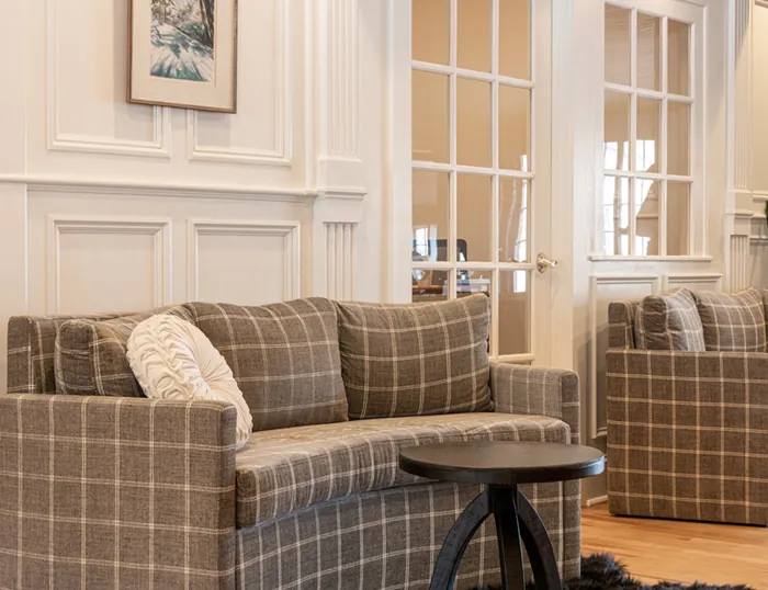 Sofas and coffee table at the Wentworth.